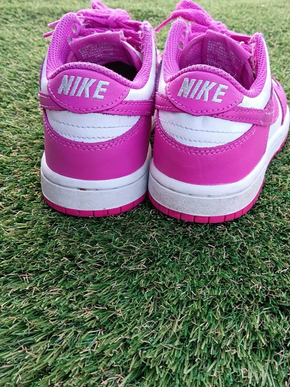 Nike Kids Hot Pink and White Low Top Sneakers - Picture 2 of 3